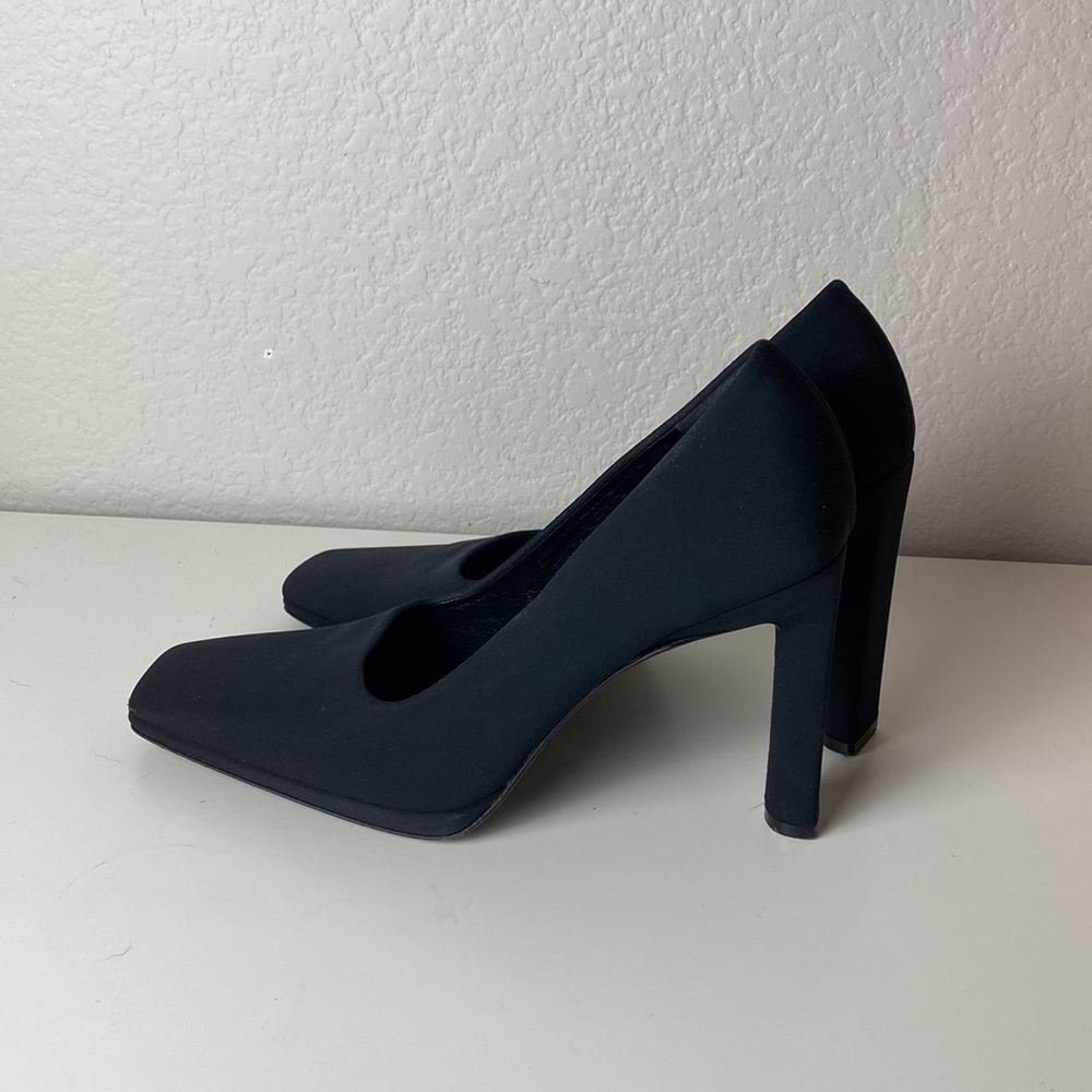 Via Spiga black square toe block heels - Picture 3 of 7